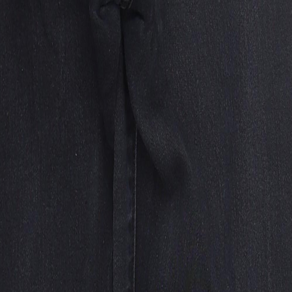 BS Fashion Womens Black  Cotton Straight Jeans Size 8 L31 in Regular Zip