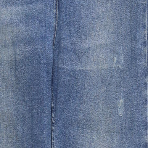 NEXT Womens Blue  Cotton Straight Jeans Size 14 L29 in Regular Zip