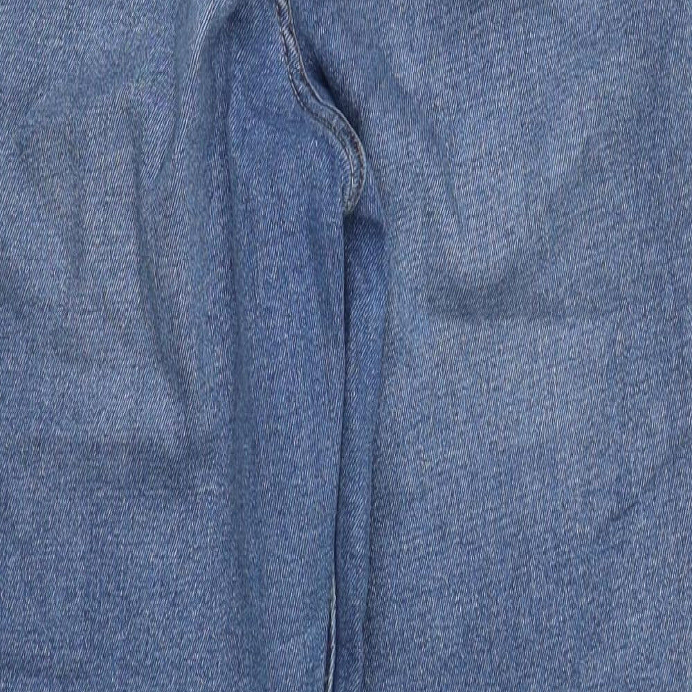 NEXT Womens Blue  Cotton Straight Jeans Size 14 L29 in Regular Zip
