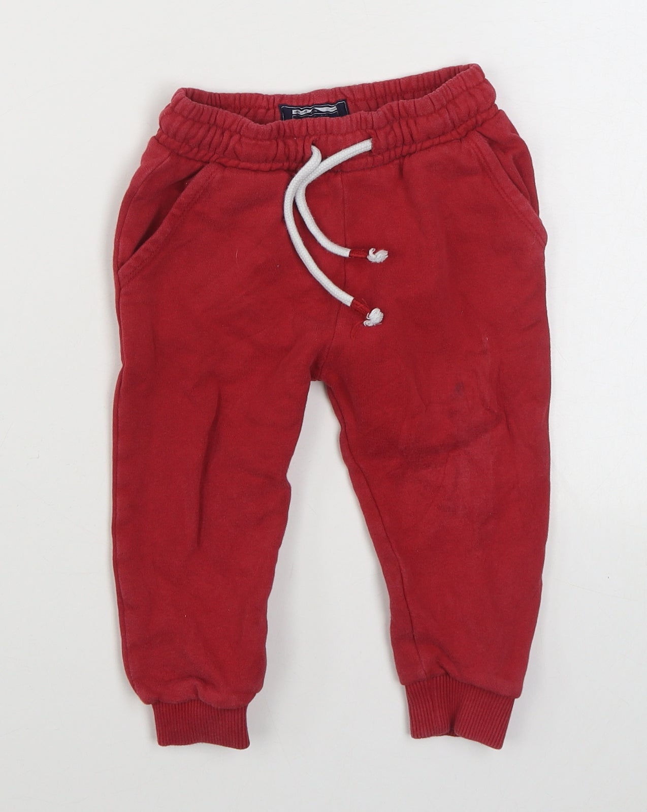 NEXT Boys Red  Cotton Jogger Trousers Size 18-24 Months  Tie