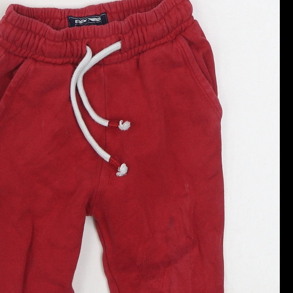 NEXT Boys Red  Cotton Jogger Trousers Size 18-24 Months  Tie