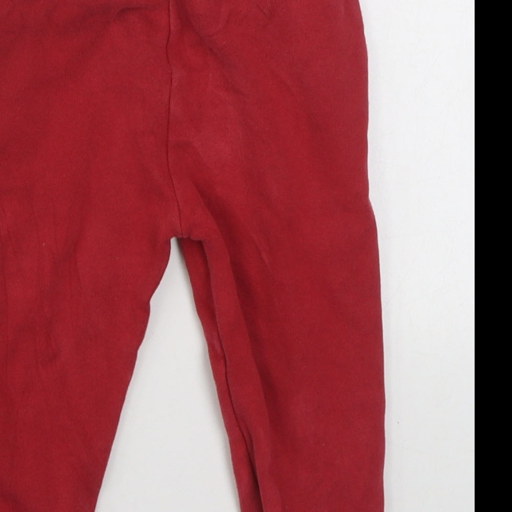 NEXT Boys Red  Cotton Jogger Trousers Size 18-24 Months  Tie