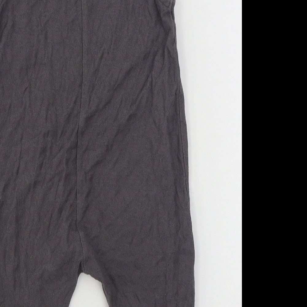 George Girls Grey  100% Cotton Dungaree Outfit/Set Size 12-18 Months  Button