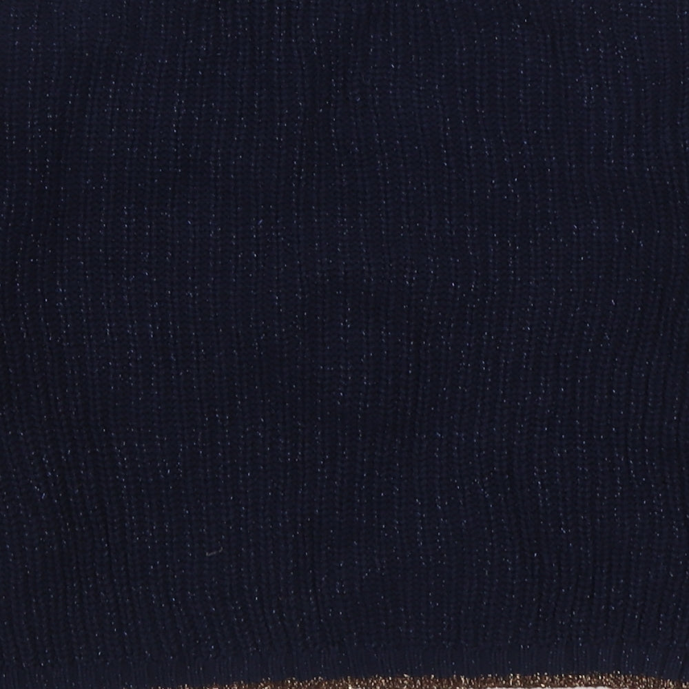 Marks and Spencer Girls Blue Round Neck  Cotton Pullover Jumper Size 6-7 Years  Pullover