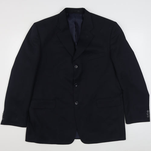 Savatini Mens Blue  Polyester Jacket Suit Jacket Size 44