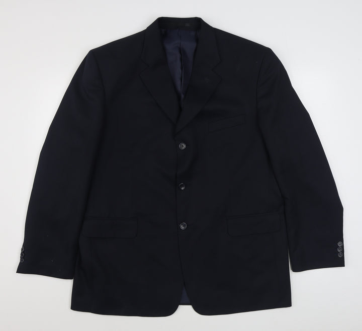 Savatini Mens Blue  Polyester Jacket Suit Jacket Size 44
