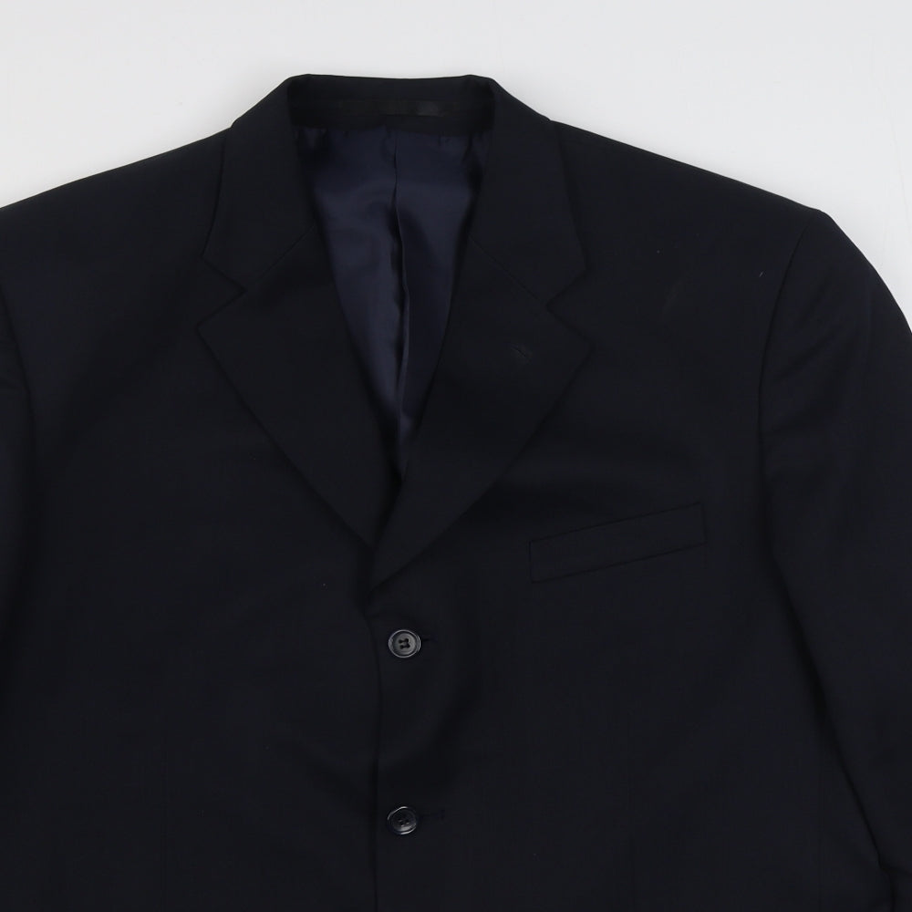 Savatini Mens Blue  Polyester Jacket Suit Jacket Size 44