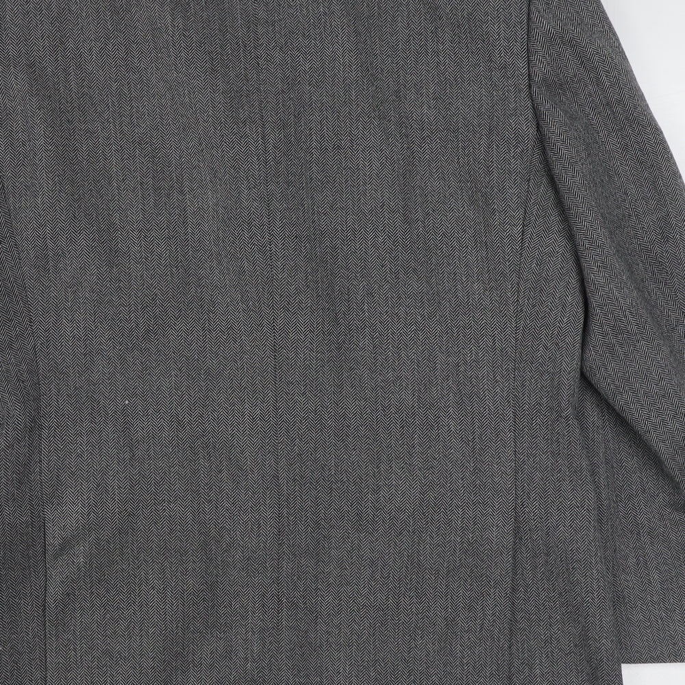 Varteks Mens Grey Herringbone Wool Jacket Suit Jacket Size 42
