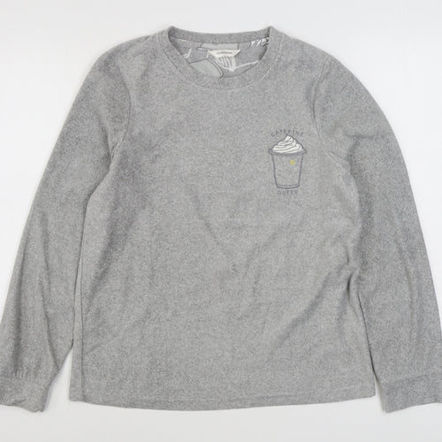 Dunnes Stores Womens Grey Solid Polyester Top Pyjama Set Size S