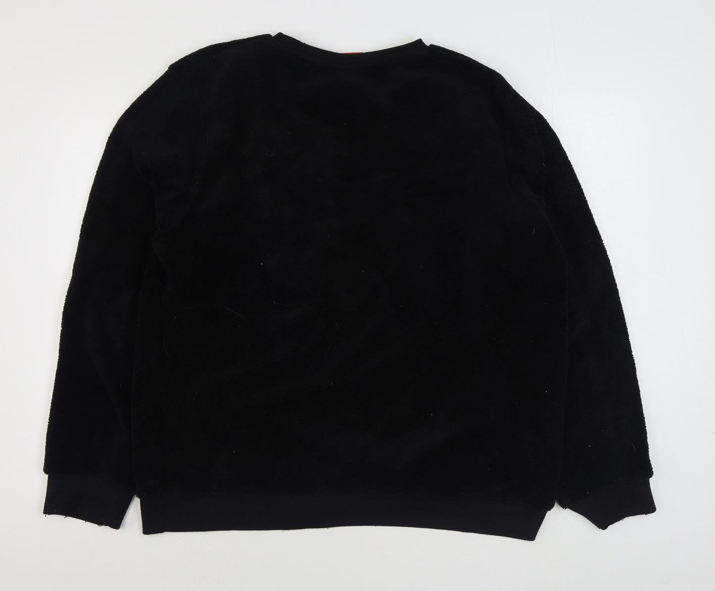 Primark Mens Black Solid Polyester  Pyjama Top Size 2XL  Pullover