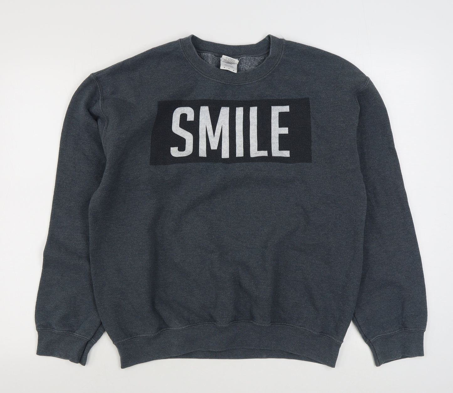 Gildan Mens Grey  Cotton Pullover Sweatshirt Size M