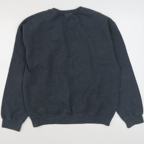 Gildan Mens Grey  Cotton Pullover Sweatshirt Size M