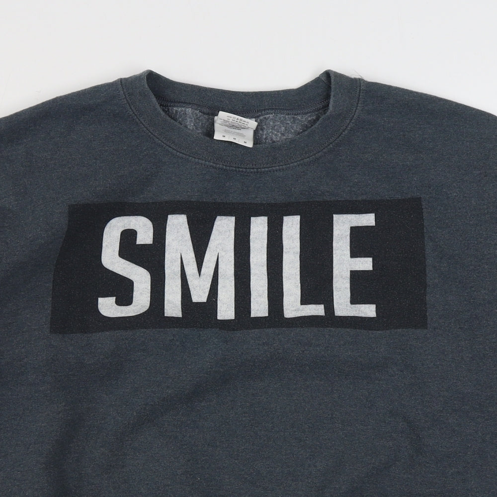 Gildan Mens Grey  Cotton Pullover Sweatshirt Size M