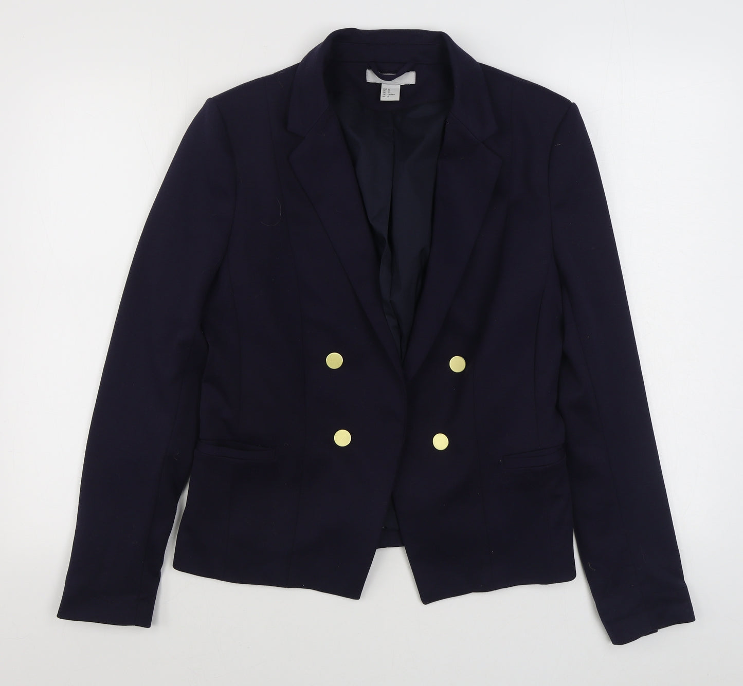 H&M Womens Blue   Jacket Blazer Size 14  Button