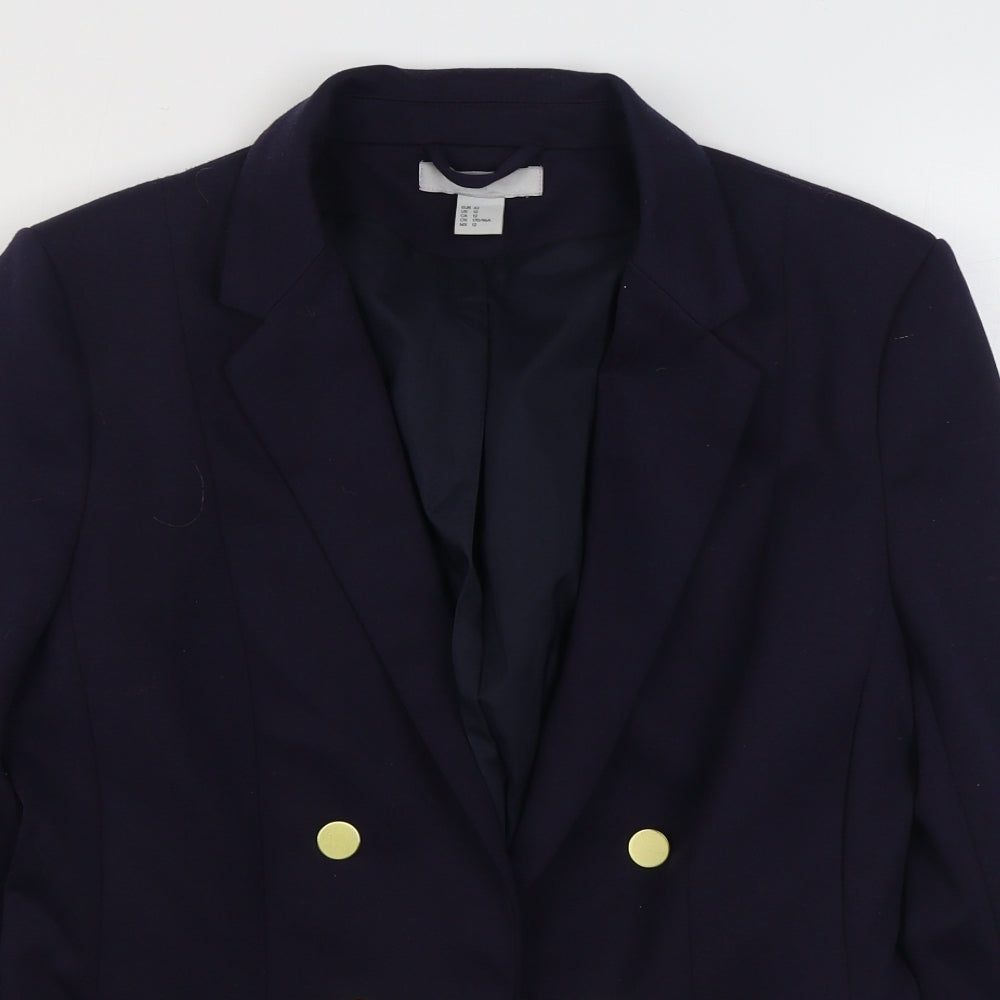 H&M Womens Blue   Jacket Blazer Size 14  Button