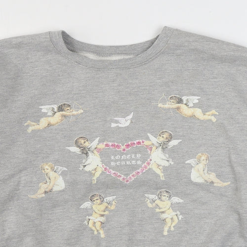 YAA Womens Grey  Polyester Pullover Sweatshirt Size M  Pullover