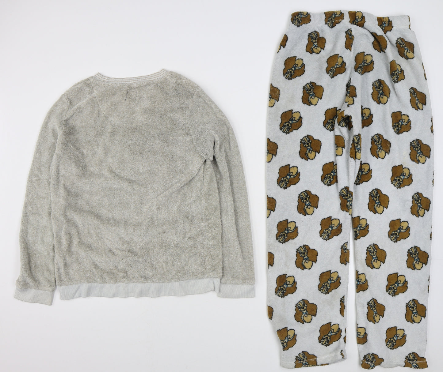 Primark Womens Grey Geometric Polyester Top Pyjama Set Size M   - Lady and the Tramp