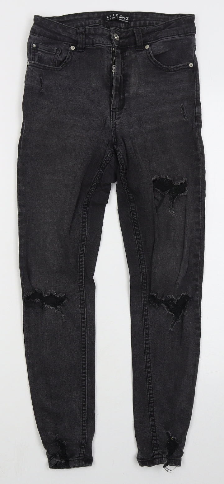 Denim Co Womens Grey  Cotton Skinny Jeans Size 10 L27 in Regular Button