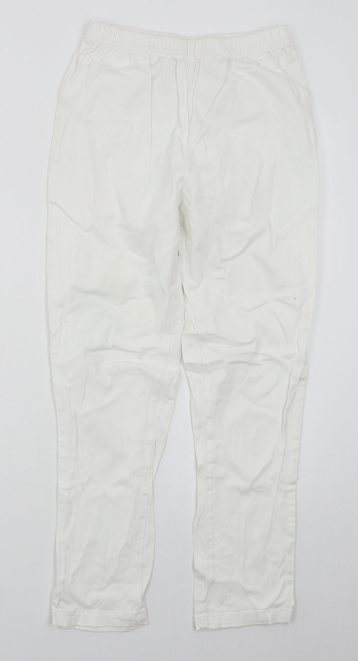 Simply Be Womens White  Cotton Skinny Jeans Size 12 L26 in Slim