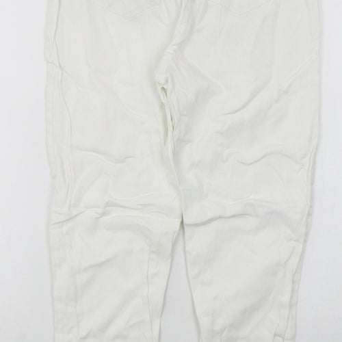 Simply Be Womens White  Cotton Skinny Jeans Size 12 L26 in Slim