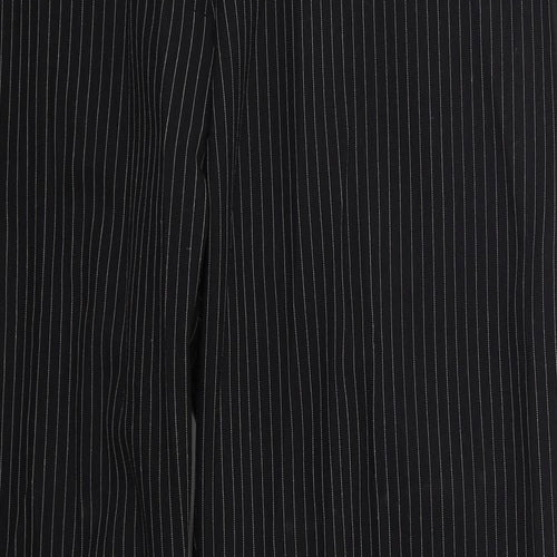 Evie Womens Black Striped Polyester Trousers  Size 20 L31 in Regular Hook & Eye
