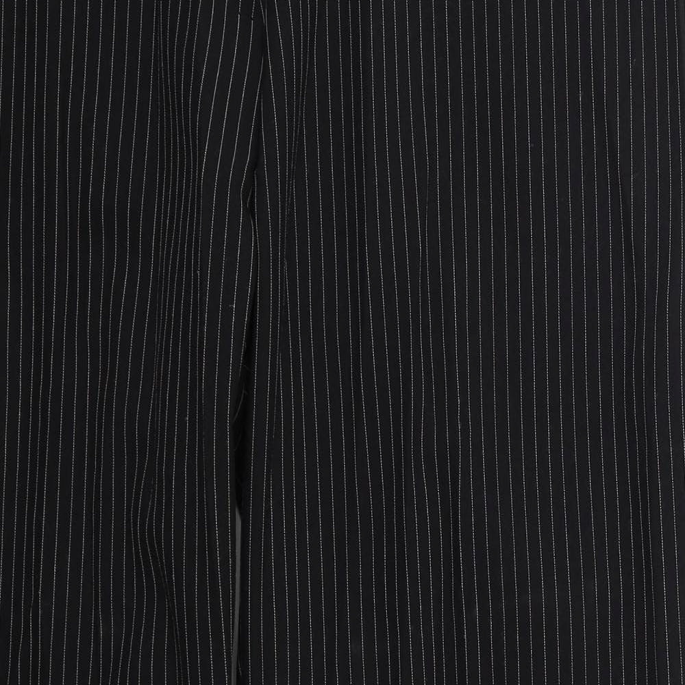 Evie Womens Black Striped Polyester Trousers  Size 20 L31 in Regular Hook & Eye