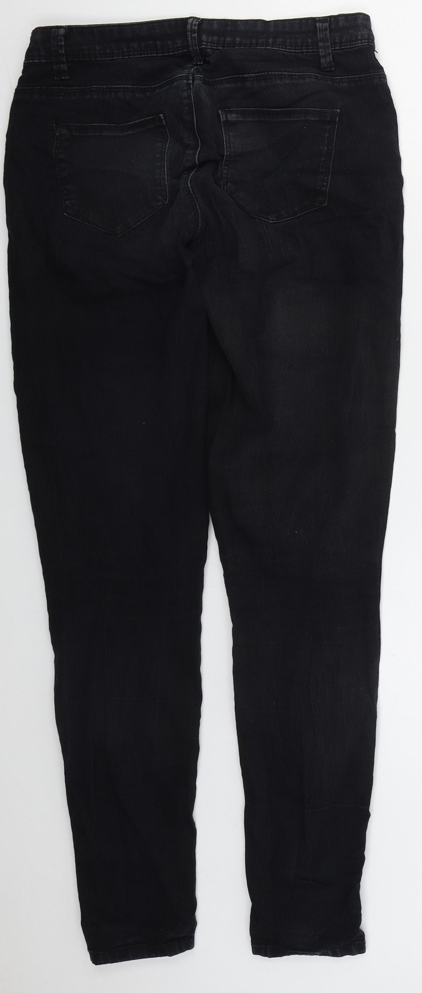 Denim CO Womens Black  Cotton Skinny Jeans Size 8 L29 in Regular Button