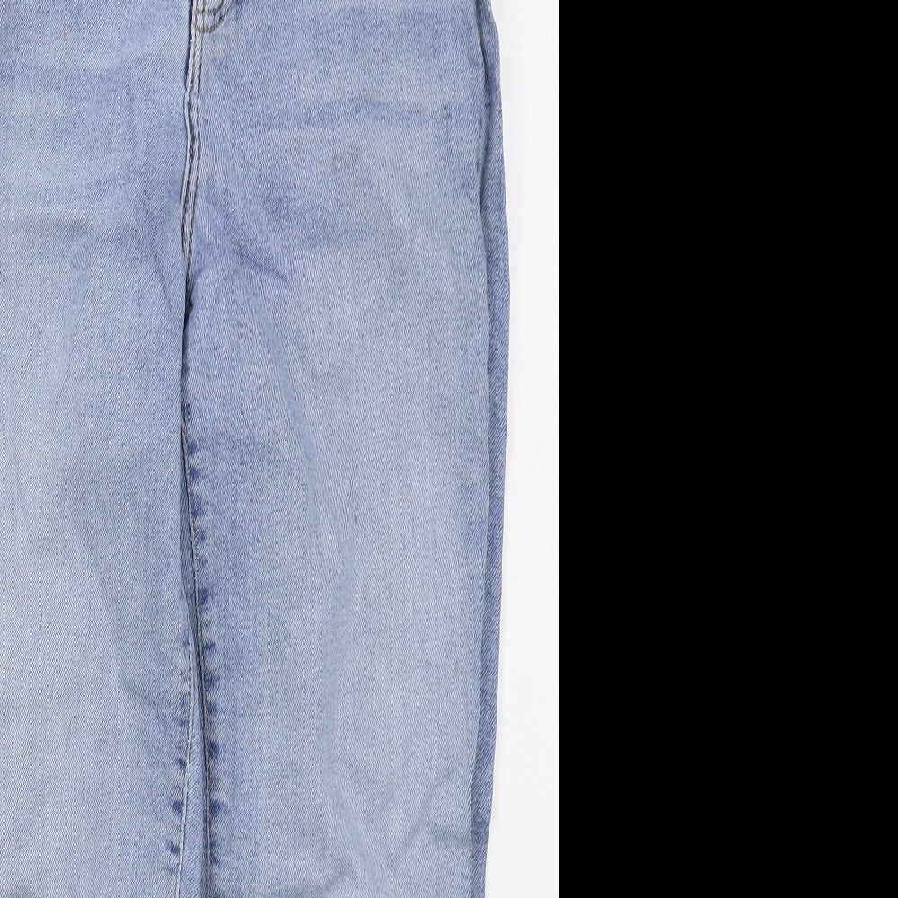 George Womens Blue  Cotton Straight Jeans Size 14 L25 in Regular Button