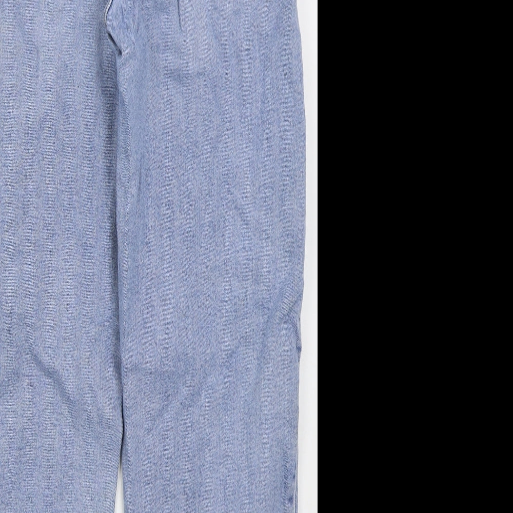 George Womens Blue  Cotton Straight Jeans Size 14 L25 in Regular Button