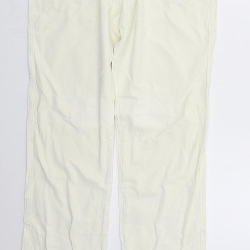 Spontan Womens Beige  Cotton Straight Jeans Size 14 L32 in Regular Button