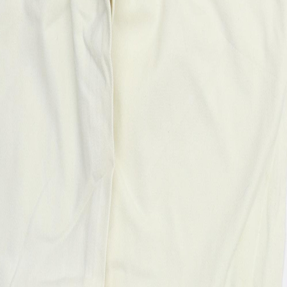 Spontan Womens Beige  Cotton Straight Jeans Size 14 L32 in Regular Button