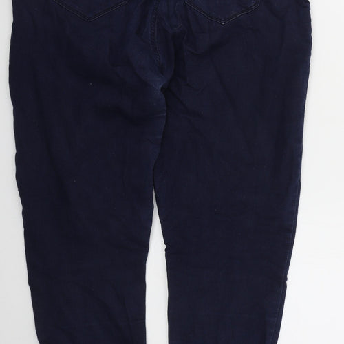 Peacocks Womens Blue  Cotton Skinny Jeans Size 14 L28 in Regular Button