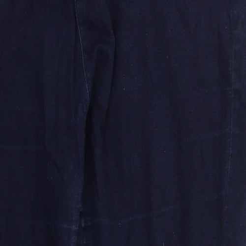 Peacocks Womens Blue  Cotton Skinny Jeans Size 14 L28 in Regular Button