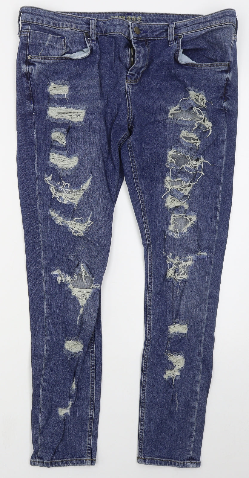 Denim Co Womens Blue  Cotton Skinny Jeans Size 18 L29 in Regular Button