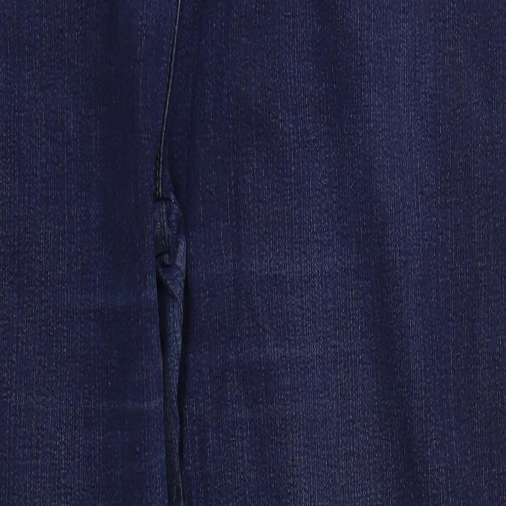 Marks and Spencer Womens Blue  Cotton Straight Jeans Size 16 L29 in Regular Button