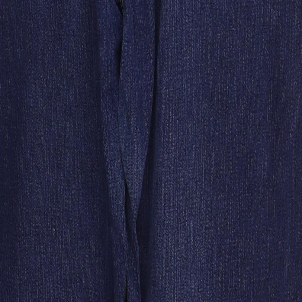 Marks and Spencer Womens Blue  Cotton Straight Jeans Size 16 L29 in Regular Button