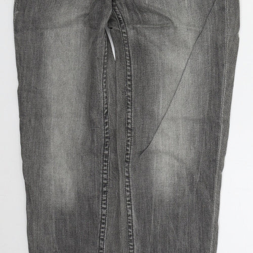 PUll & Bear Womens Grey  Cotton Skinny Jeans Size 6 L29 in Regular Button