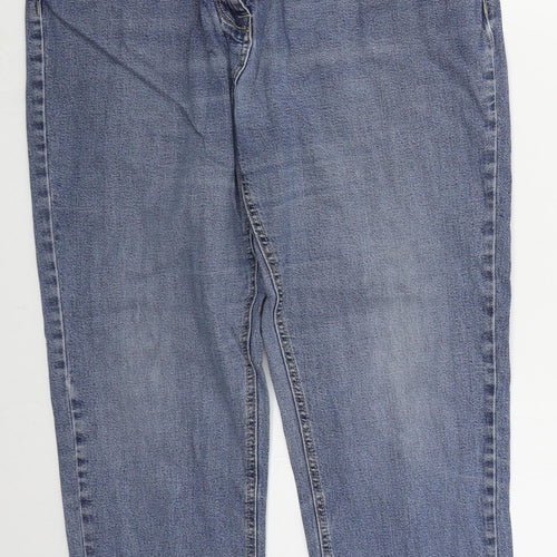 ELLE Womens Blue  Cotton Straight Jeans Size 32 in L24 in Regular Button