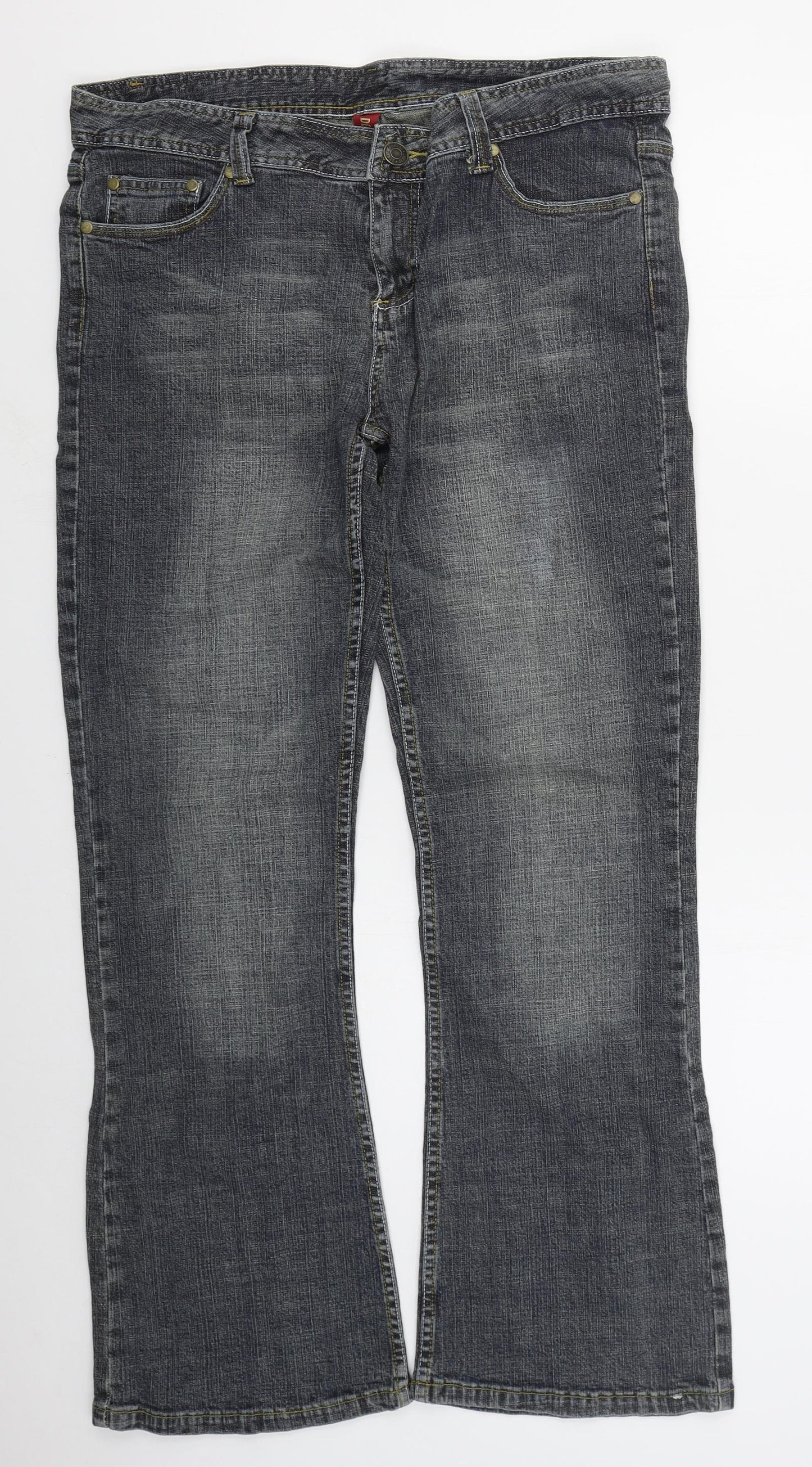 Denim Co Womens Blue  Cotton Straight Jeans Size 18 L31 in Regular Button