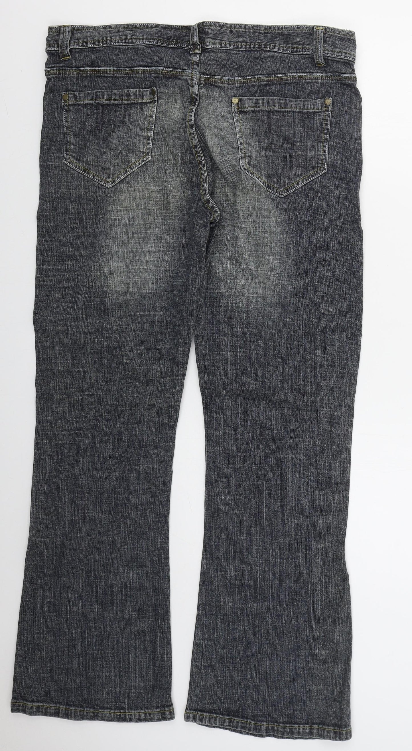 Denim Co Womens Blue  Cotton Straight Jeans Size 18 L31 in Regular Button