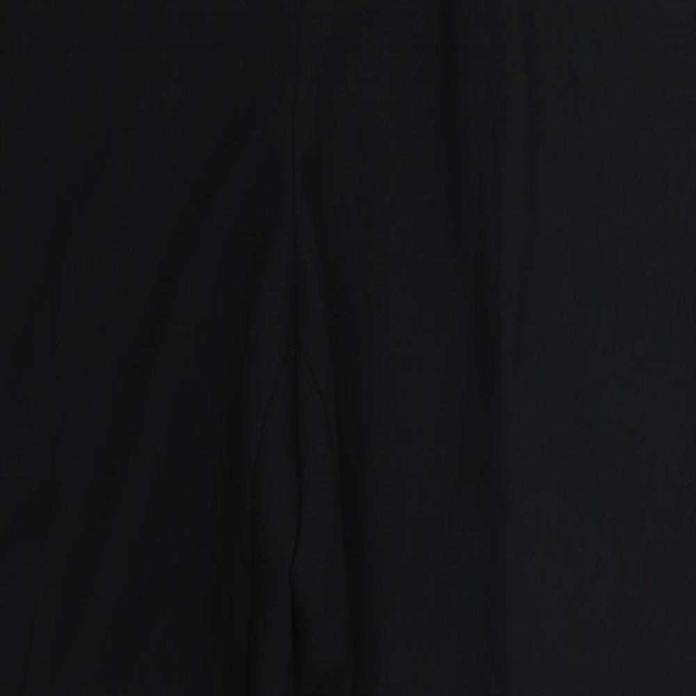 Marks and Spencer Womens Black  Polyester Trousers  Size 14 L26 in Regular Zip