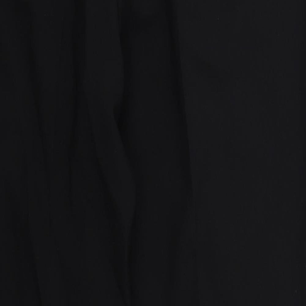 Marks and Spencer Womens Black  Polyester Trousers  Size 14 L26 in Regular Zip