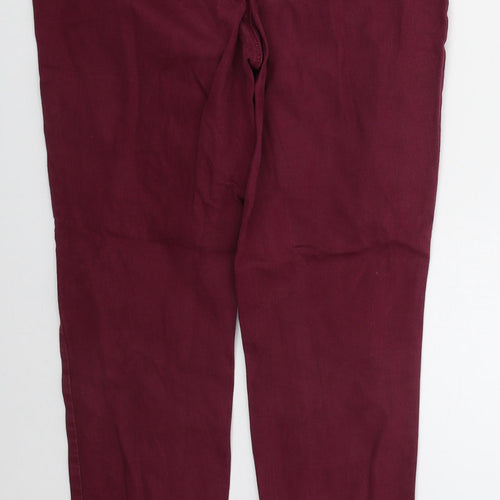 Denim Co Womens Red  Cotton Skinny Jeans Size 32 in L27 in Regular Button - Burgundy