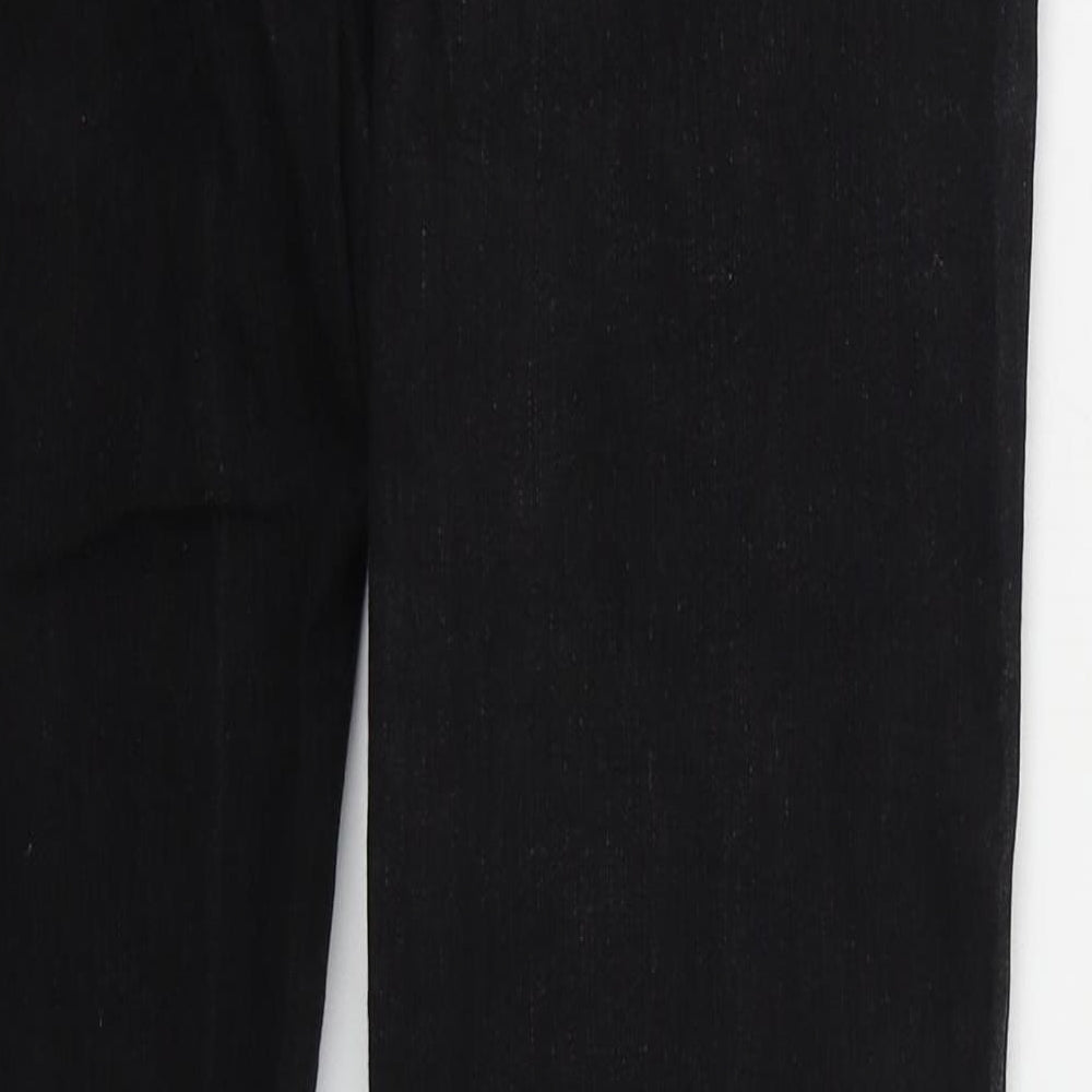 F&F Womens Black  Cotton Straight Jeans Size 12 L32.5 in Regular Button