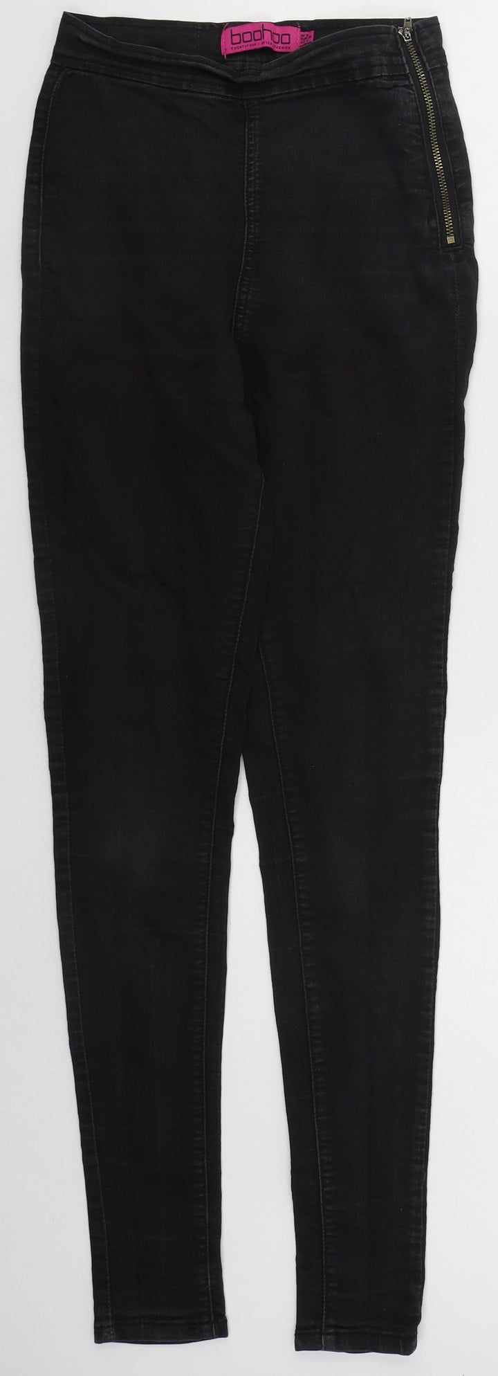 Boohoo Womens Black Camel Skinny Jeans Size 8 L29 in Regular Zip
