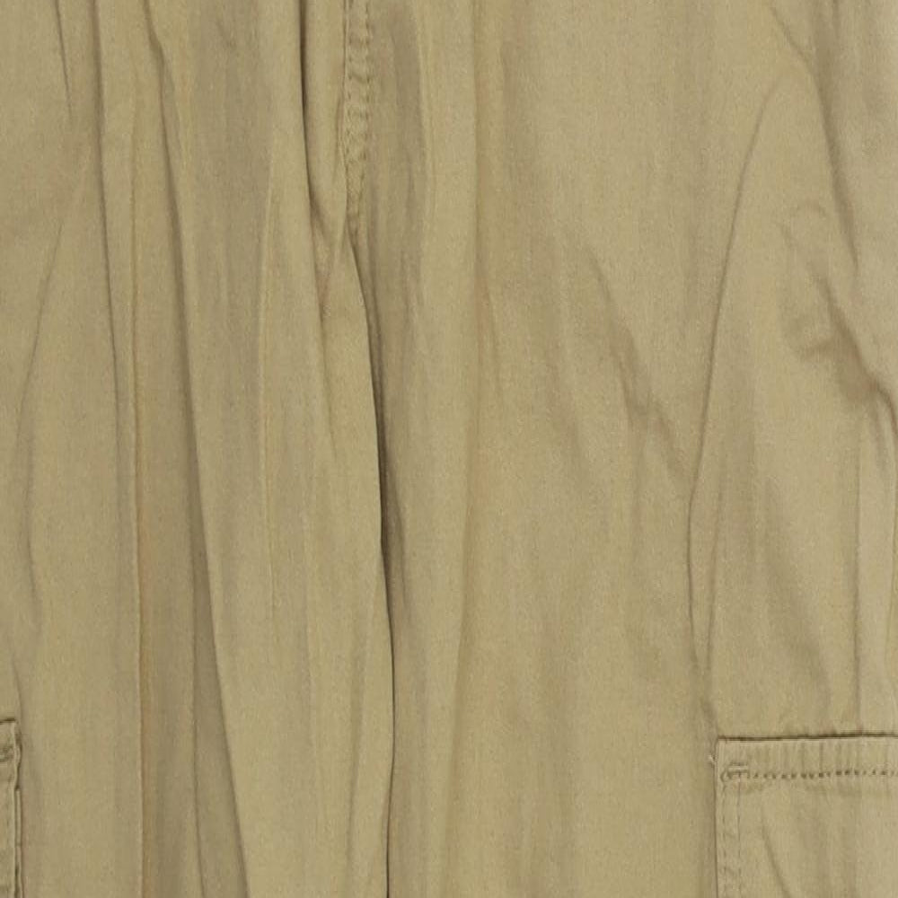 Primark Womens Beige  Cotton Cargo Trousers Size 12 L27 in Regular Button