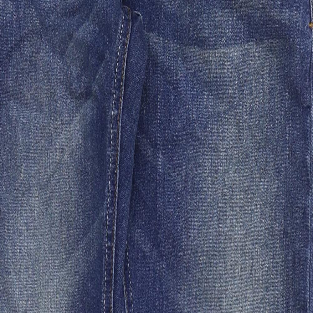 Peacocks Womens Blue  Cotton Boyfriend Jeans Size 10 L31 in Regular Button