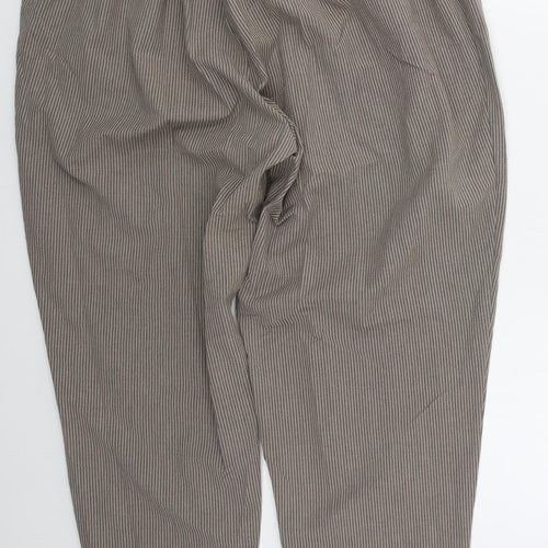 essence Womens Brown Striped Polyester Trousers  Size 24 L29 in Regular