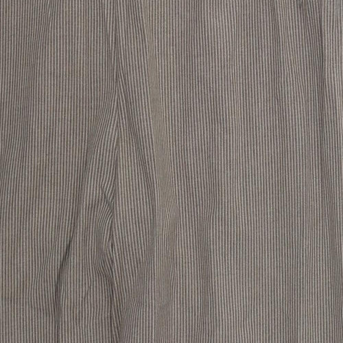 essence Womens Brown Striped Polyester Trousers  Size 24 L29 in Regular