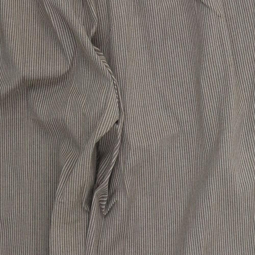 essence Womens Brown Striped Polyester Trousers  Size 24 L29 in Regular
